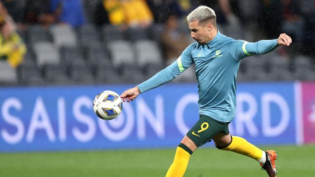 Socceroos striker Jamie Maclaren is set for A-League duty with Melbourne City on Friday night. Picture: Brendon Thorne / AFP