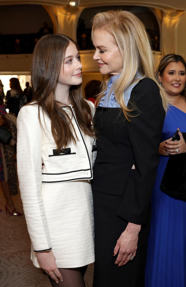 The actress brought along her youngest daughter Faith Margaret to the event held at The Beverly Hills Hotel. Picture: Stefanie Keenan/The Hollywood Reporter via Getty Images