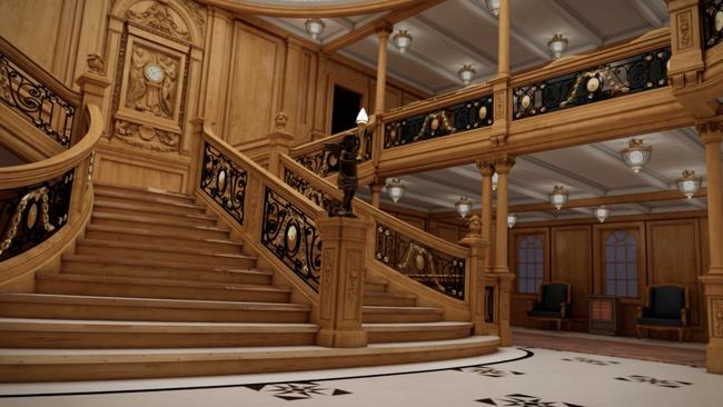 A mock-up or the grand staircase on the Titanic II. Picture: Supplied