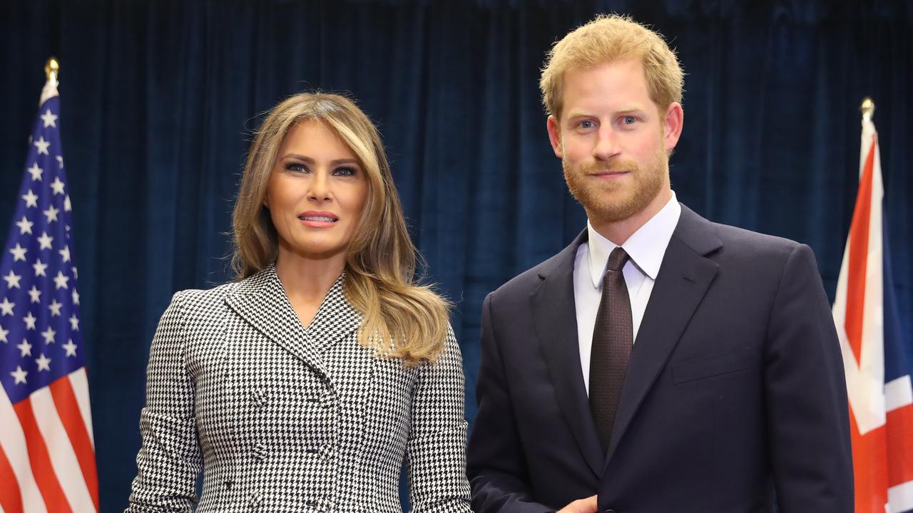 Melania Trump met Prince Harry for 20 minutes at one of the hotels she booked for a 12-hour trip to Canada last year. Picture: Getty Images