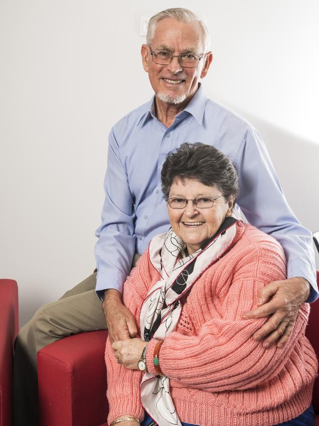 George and Chris Green celebrate their 50th wedding anniversary along with three other couples from the Toowoomba Parkinson's Group. Picture: Kevin Farmer