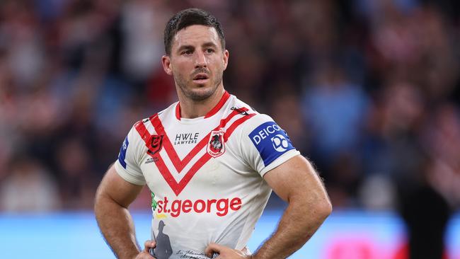 SYDNEY, AUSTRALIA - APRIL 25:  Ben Hunt of the Dragons reacts at full-time during the round eight NRL match between Sydney Roosters and St George Illawarra Dragons at Allianz Stadium on April 25, 2023 in Sydney, Australia. (Photo by Mark Kolbe/Getty Images)