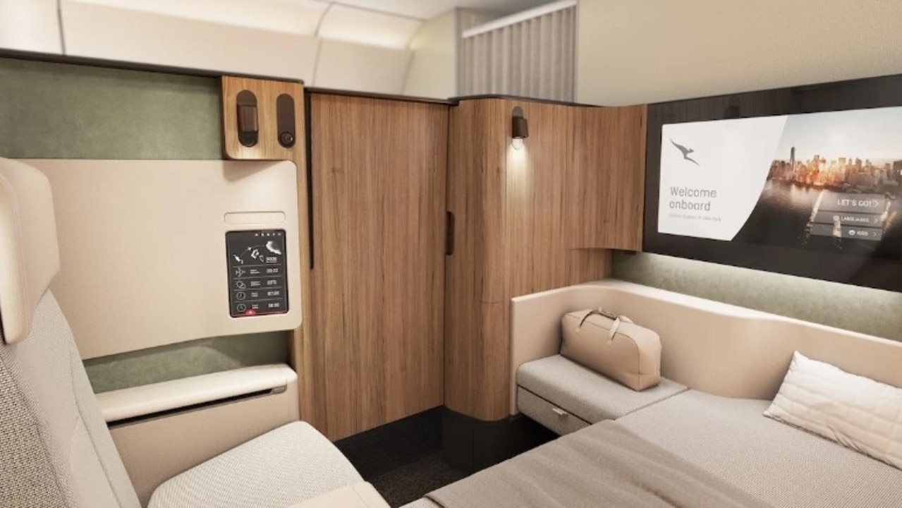 Qantas Airbus A350 Project Sunrise first class suite.