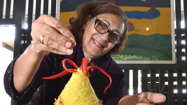 CELEBRATE: 10th birthday celebrations for the Nambour Multicultural Cooking Group held at the Nambour Community Centre. Rubaika Tampubolon prepares the Misi Tumpeng for lunch. Picture: Warren Lynam