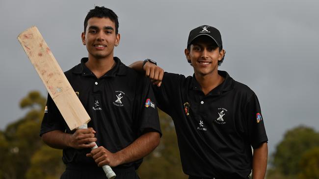 Port Adelaide recruits Awad Naqvi (left) and Yash Pednekar are raring to go for the upcoming season of Premier Cricket. Picture: Naomi Jellicoe