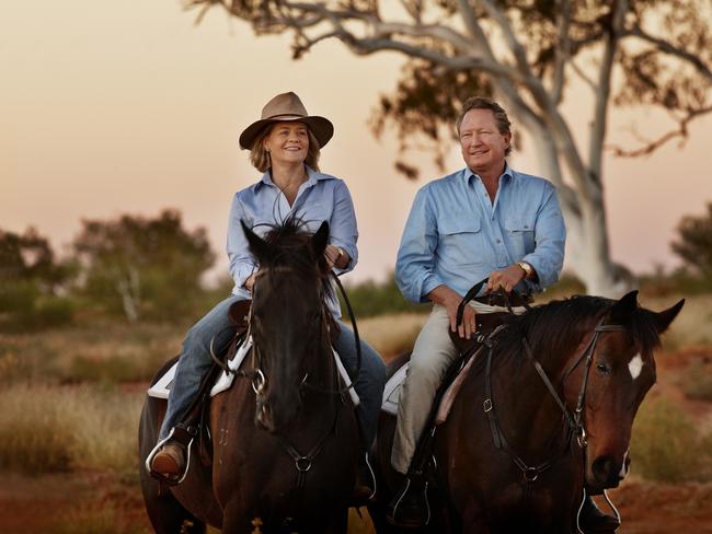 Nicola and Andrew "Twiggy" Forrest, co-chairs of Harvest Road. Picture: Supplied