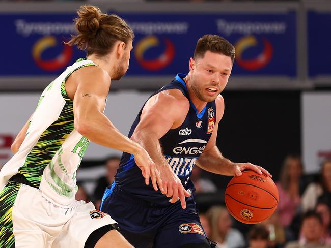 MELBOURNE, AUSTRALIA - SEPTEMBER 28: Matthew Dellavedova of United in action during the round one NBL match between Melbourne United and South East Melbourne Phoenix at John Cain Arena on September 28, 2023 in Melbourne, Australia. (Photo by Graham Denholm/Getty Images)