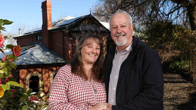 Leanne Gilbert and Paul Denver at their 19 Waverley Rd, Stirling home. Stirling has been identified as a hotspot in which to buy this spring. Picture: Emma Brasier