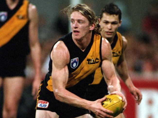 Richmond footballer Michael Gale 14/7/95. Richmond v Essendon 1995. a/ct/football clubs - Richmond