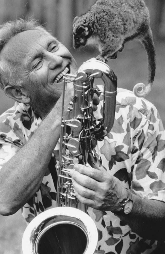 Don Burrows and a furry friend. Picture: News Corp Australia