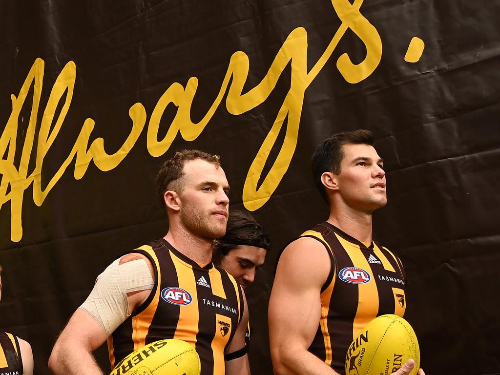 Tom Mitchell and Jaeger O’Meara have both been traded by Hawthorn. Picture: Quinn Rooney/Getty Images