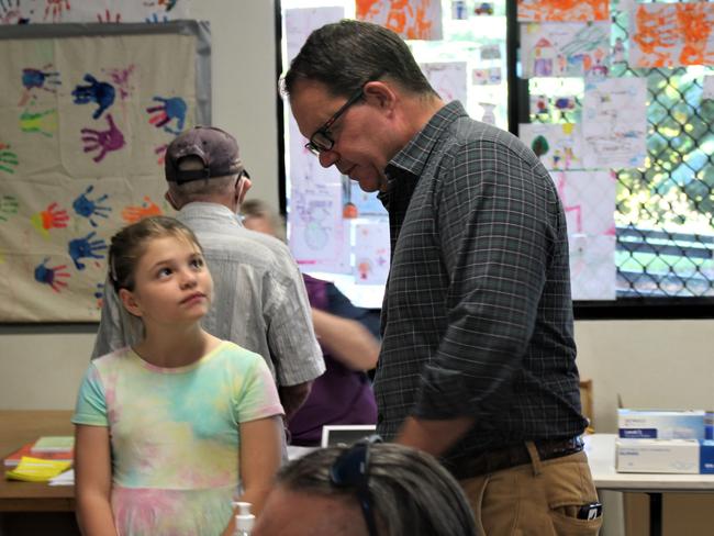 Member for Solomon Luke Gosling prepares to cast his vote. Picture: Jason Walls