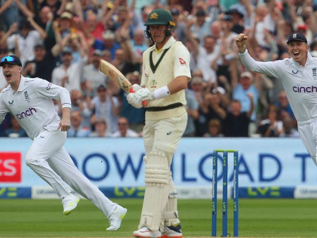 Labuschagne was removed for a first ball duck in the first innings. Picture: Geoff Caddick / AFP