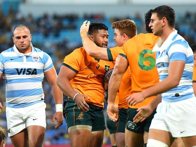 The Wallabies defeated Argentina 32-17 at Cbus Super Stadium on Saturday night. (Photo by Albert Perez/Getty Images)