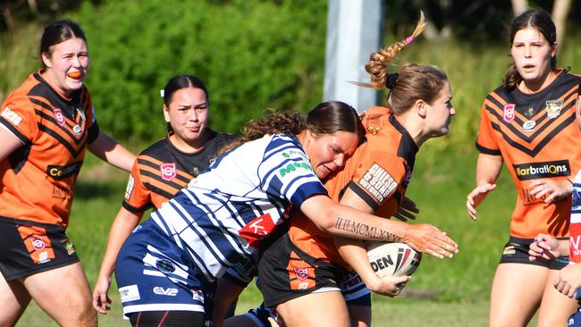 The Herbert River Crushers Women’s team drew 20-20 with Townsville Brothers in a hard-fought contest in Ingham on Saturday. Picture: Cameron Bates