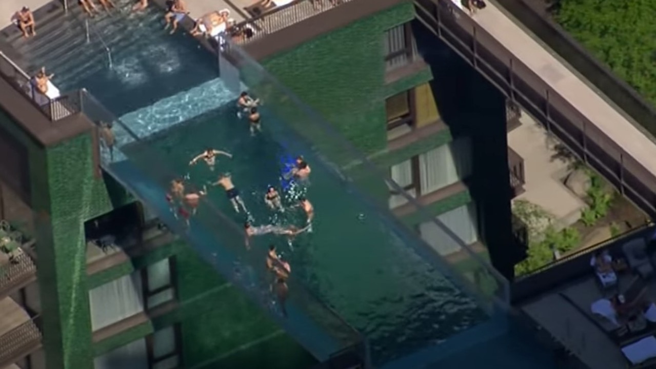 This sky pool in London sits 35 metres off the ground. Picture: BBC