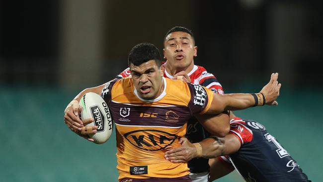 Brisbane's David Fifita during the Sydney Roosters v Broncos NRL match at the SCG. Picture: Brett Costello