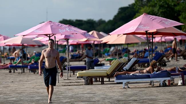 Tourists in Seminyak, Badung regency in Bali. Picture: AFP