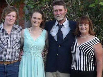 Holly Winta Brown (middle left) and her family, brother William (far left), father Warren (middle right and mother Elle (far right). The 17-year-old died on June 27, 2015 at the Laura Races and Rodeo. An inquest is being held into the circumstances surrounding and medical response to her death.