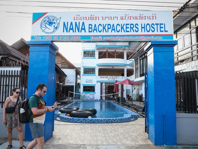 The teens were staying at Nana Backpackers in Vang Vieng when they fell critically ill. Picture: David Caird