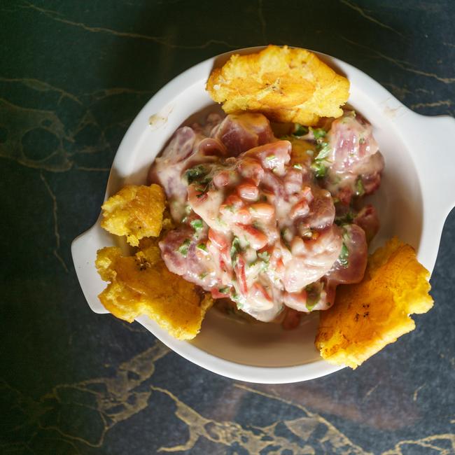 Ceviche at Al Toke Pez, a street food bar in Lima.