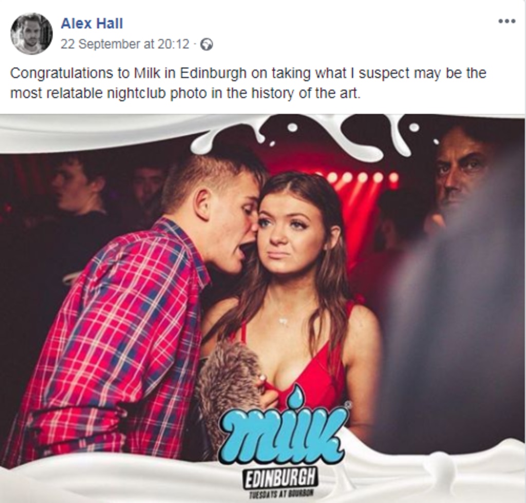 The Facebook post from Alex Hall got everyone talking about the nightclub photo.