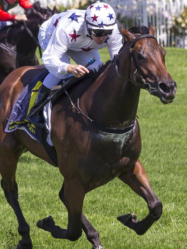 Sunlight cruises home in the Magic Night Stakes. Picture: AAP