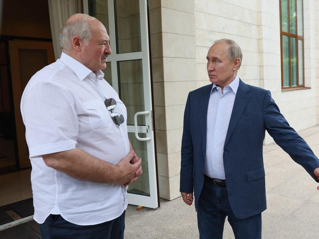 The truce was brokered by Putin ally Alexander Lukashenko, pictured with the Russian President in Sochi earlier this month. Picture: Sputnik /AFP