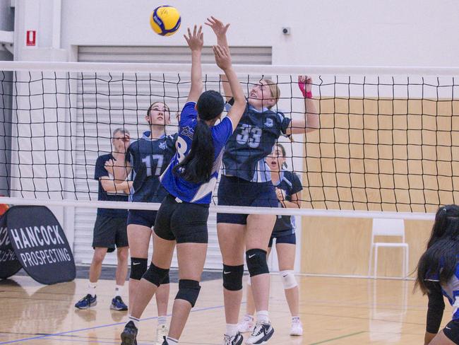 The Australian Volleyball Schools Cup is being played at the Gold Coast Sports and Leisure Centre in Carrara. Picture: Glenn Campbell