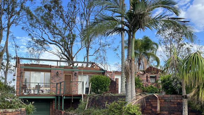 A house on Helensvale's Tamworth Drive which lost its roof in the Christmas Day storm. Picture: Keith Woods