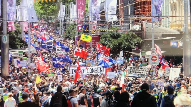 The scene in Melbourne on Saturday. Picture NCA NewsWire/Paul Jeffers