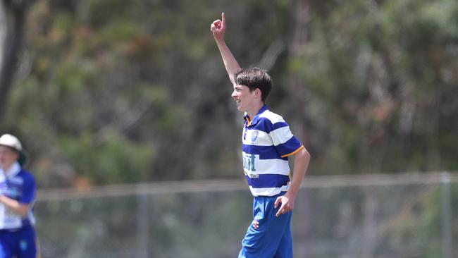 Jack Hughes takes a wicket for Hamwicks. Hamwicks v Newcastle City, SG Moore Cup round three at Kahibah Oval. Picture: Sue Graham