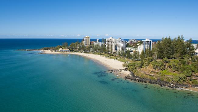 An aerial photo over Coolangatta.