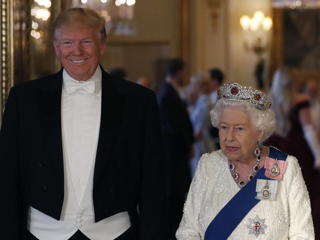 The Queen hosted Donald Trump at Buckingham Palace. Picture: AP