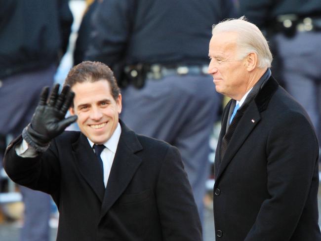 Hunter Biden with dad Joe. Picture: AFP