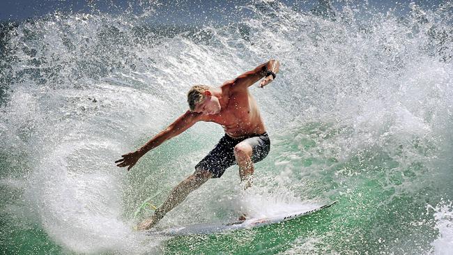 Mick Fanning has ripped it up at Snapper Rocks this morning. Pic by Luke Marsden.