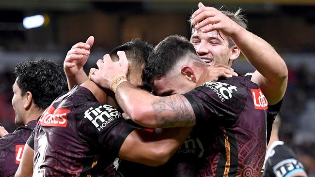 Darius Boyd had a hand in four of Brisbane’s five tries. Picture: Bradley Kanaris/Getty Images