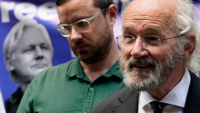 Julian Assange’s father John Shipton and brother Gabriel Shipton respond to the decision from UK Home Secretary Priti Patel to extradite Assange to the United States. Picture: AFP.