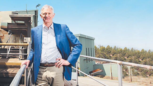 Graeme Wood at the former mill site who is the owner of Spring Bay Mill at Triabunna. Launch of Spring Bay Mill at Triabunna.