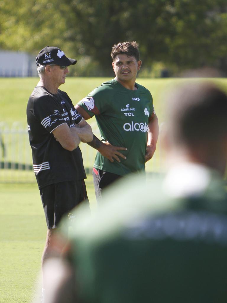 Latrell Mitchell with Wayne Bennett.