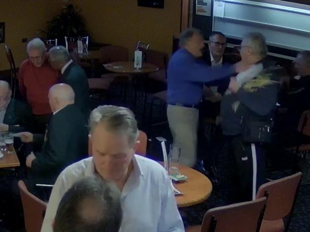 CCTV shows the altercation in the top right corner. Picture: Supplied