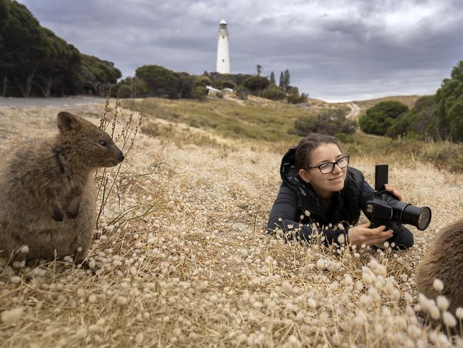 Suzana Paravac photographs quokkas on Perth’s Rottnest Island. Picture: Suzana Paravac/@CruzySuzy/Instagram