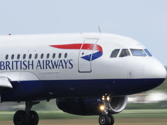 British Airways Airbus A320 taking off from Schiphol airport