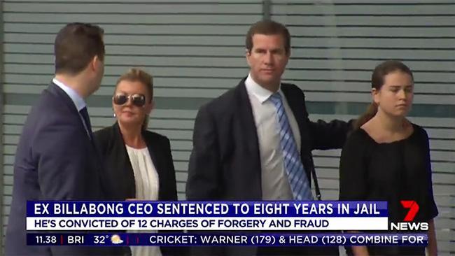 Ex Billabong boss sentence to 8 years jail for fraud (7 News Queensland)