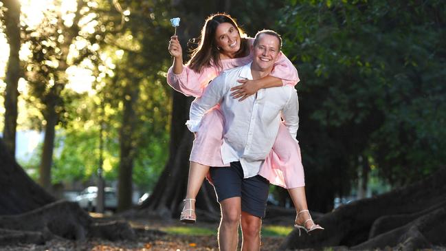 Will McDonald and girlfriend Samantha Kelly at Botanic Park. Picture: Tricia Watkinson