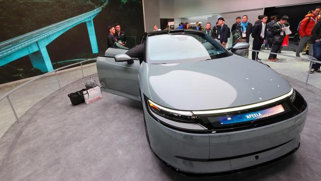 An Afeela electric sedan by Sony Honda Mobility – a joint venture between Sony Group and Honda Motor Company. Picture: AFP