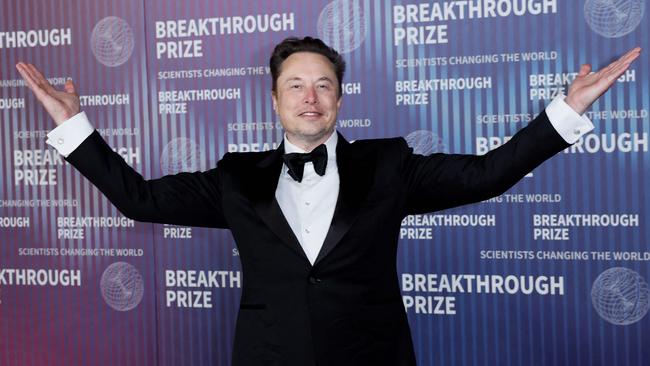 Elon Musk arrives at the Tenth Breakthrough Prize Ceremony at the Academy Museum of Motion Pictures in Los Angeles, California, on April 13, 2024. (Photo by Etienne LAURENT / AFP)