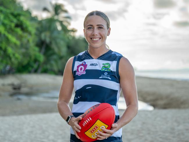 Port Douglas Crocs Womens Captain Caity Walsh at the AFL Cairns Season Launch at Ellis Beach. Picture Emily Barker