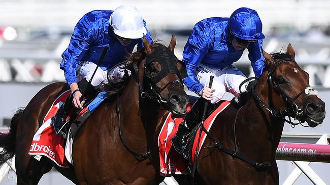 Blair House (left) has excellent form around Cox Plate runner-up Benbatl. Picture: AAP