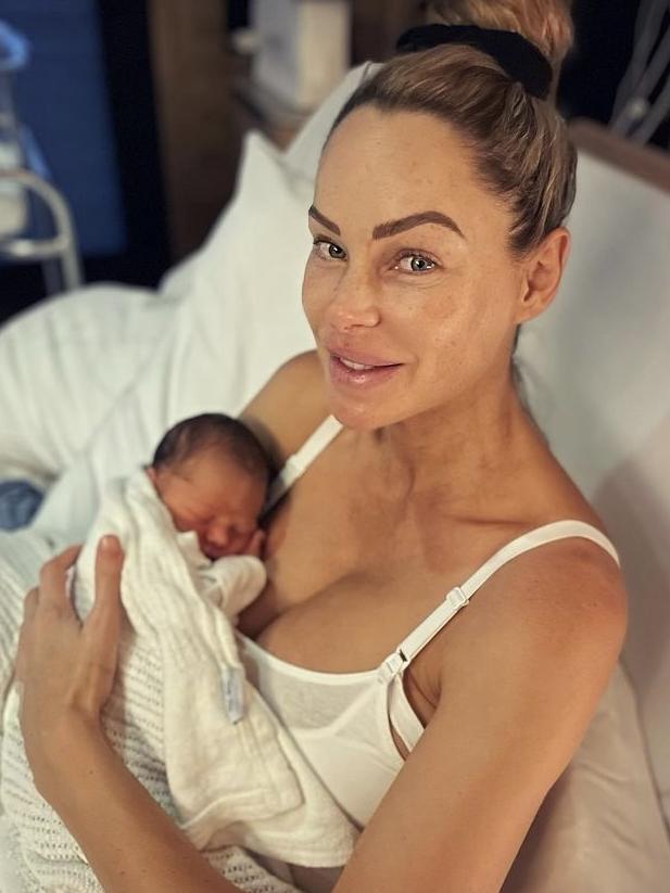 Cassie Lane with her son Saxon McKenzie Moore.